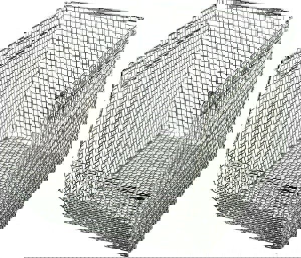 Metal Hopper Stacking Bin: Chrome